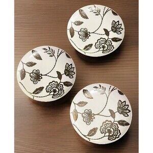 Tabletops Unlimited Gallery Celia Appetizer Plates | Gold Floral | 6” | Set Of 3